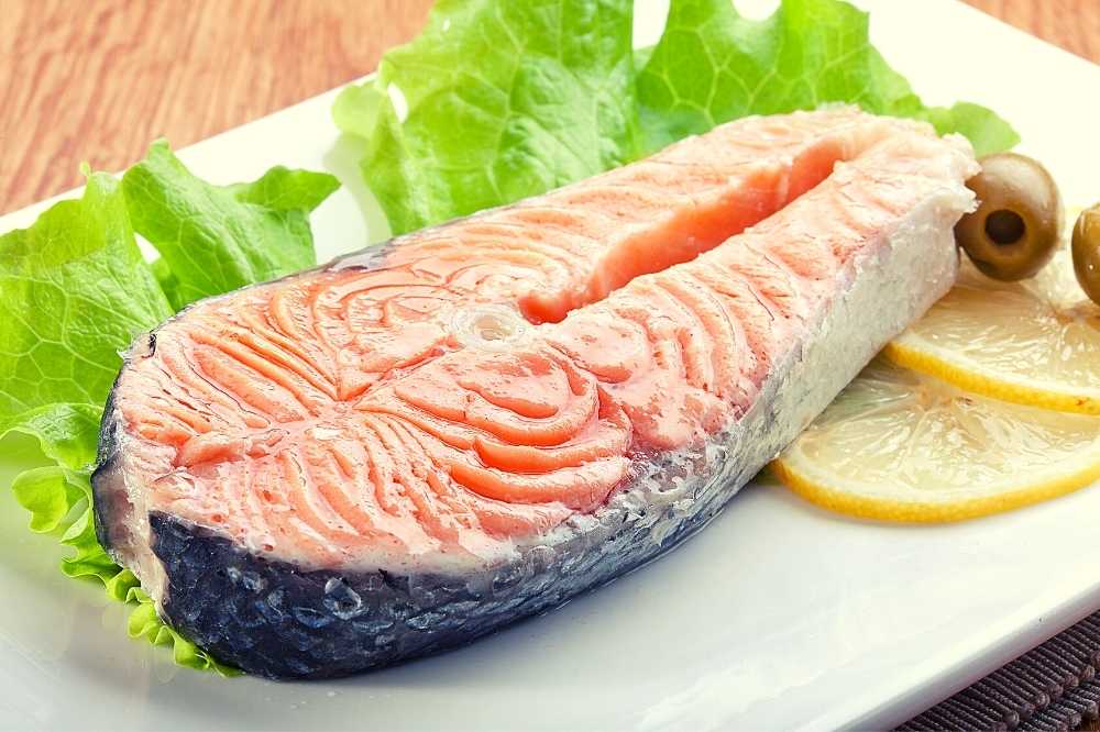 steam salmon fish