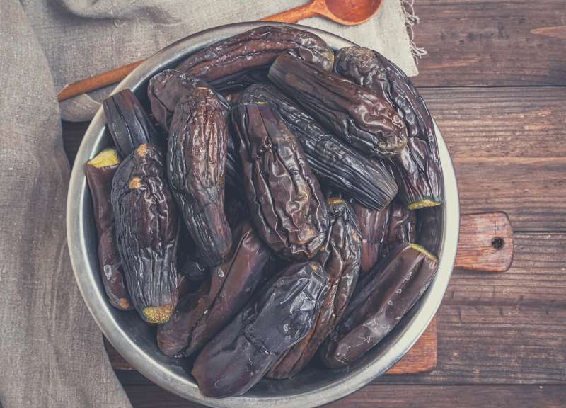 boiling eggplants