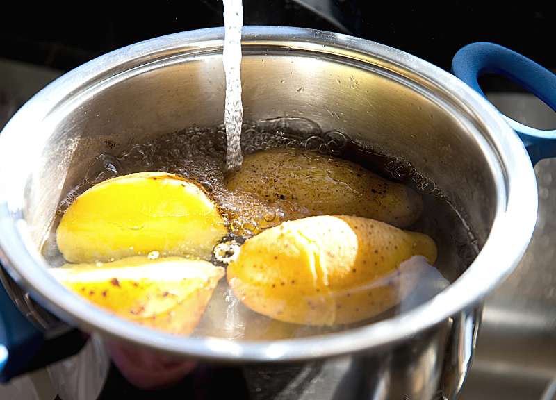 boiling potatoes